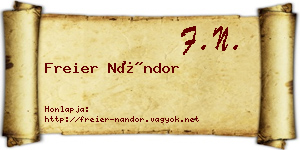 Freier Nándor névjegykártya