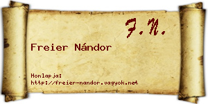 Freier Nándor névjegykártya